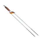 Brocheta doble con mango, 70 cm