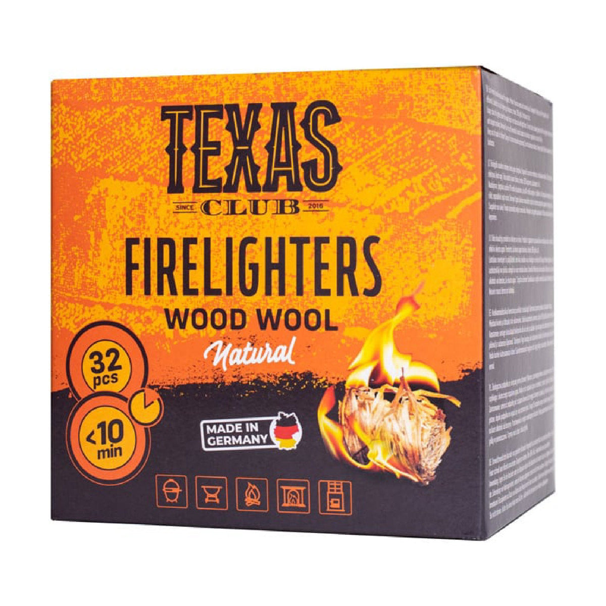 Encendedores de LANA de LEÑA "Texas Club", 32 piezas