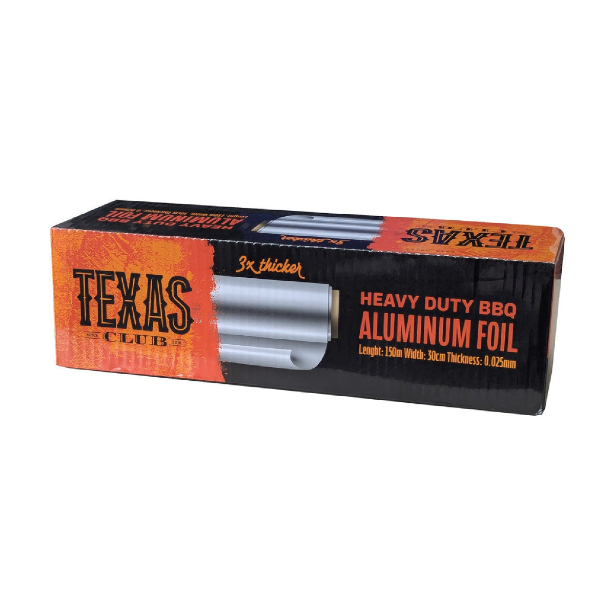 Papel de aluminio “Texas Club” heavy duty, 150 m x 30 cm, 25 micras